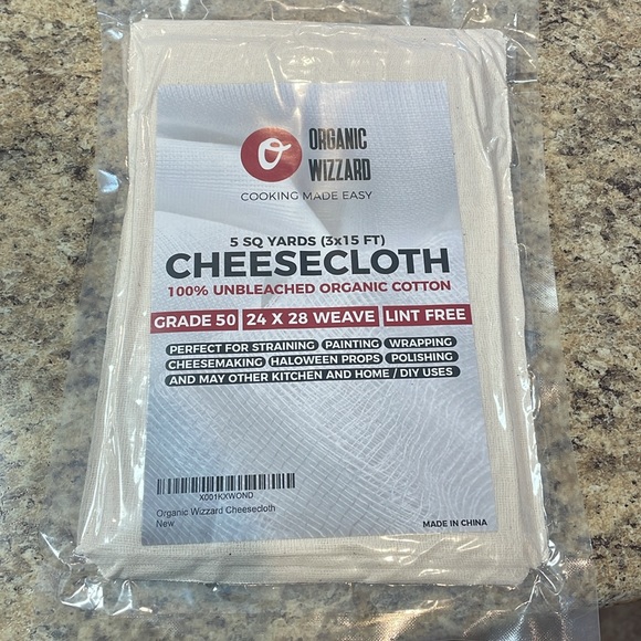 Organic Wizzard Cheesecloth. 100% Unbleached Organic Cotton. 5 Sq Yards. NEW! - Picture 8 of 10